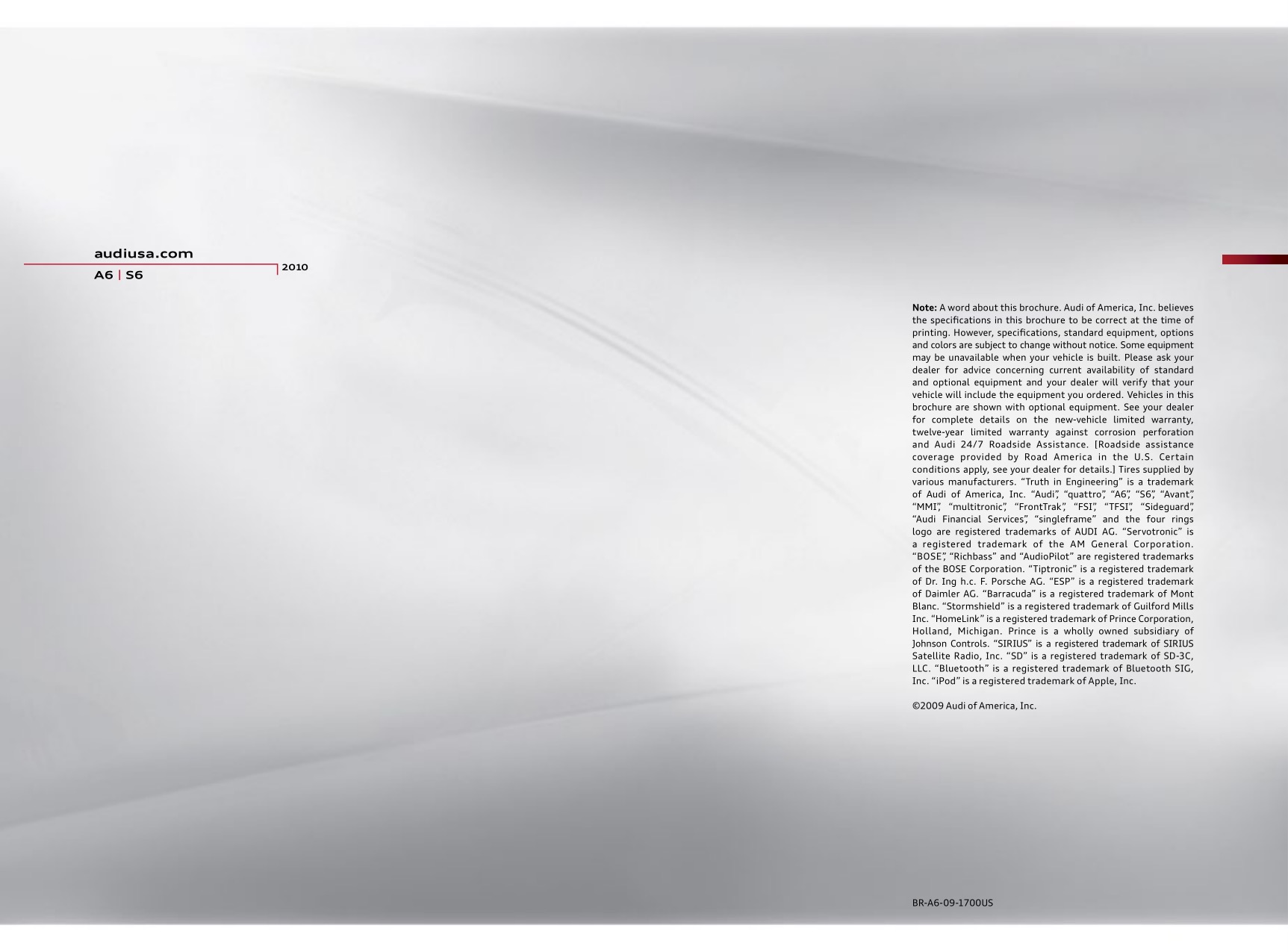 2010 Audi A6 Brochure Page 12